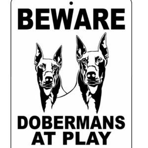 Doberman Pinscher 9"x12" Aluminum Sign